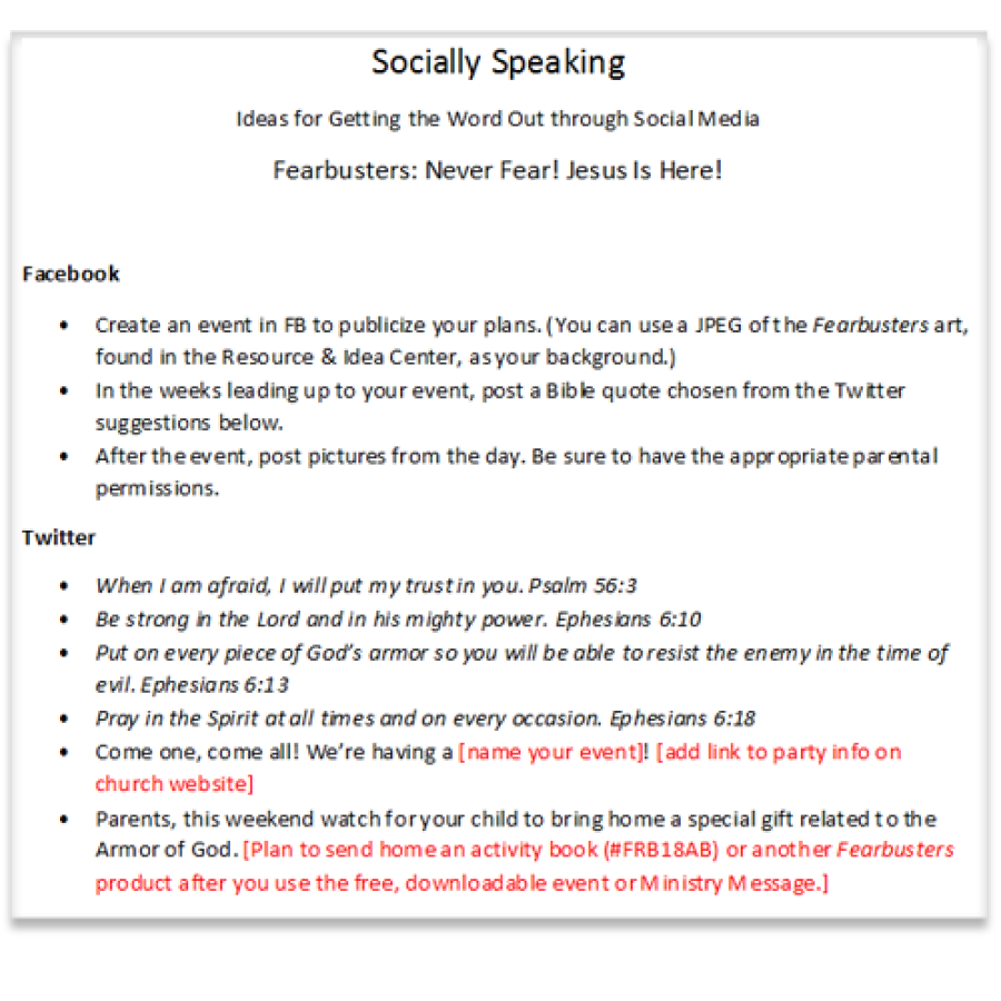 Fearbusters Social Media Ideas