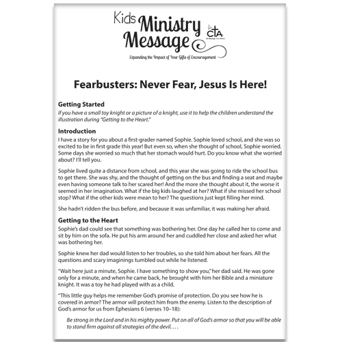 Fearbusters: Never Fear Jesus Is Here Ministry Message