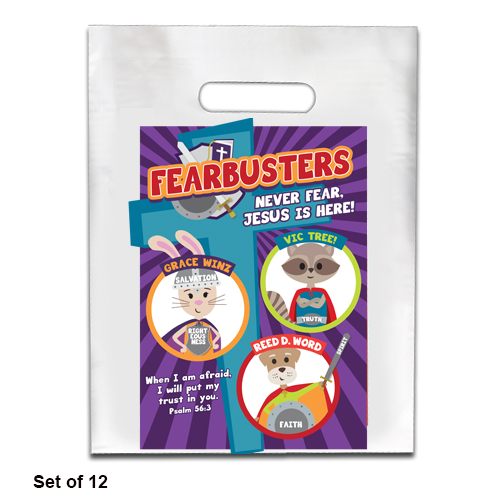 Goodie Bag (Set of 12) - Fearbusters: Never Fear, Jesus Is Here! 