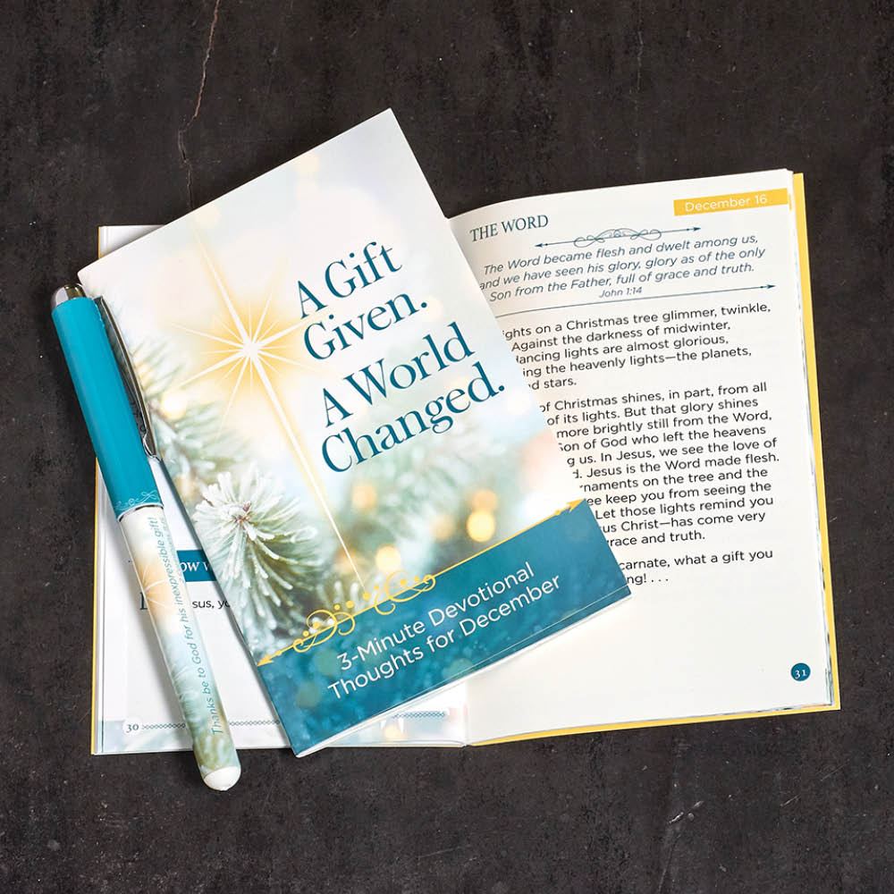 Devotions for December Book & Pen Set - A Gift Given. A World Changed.