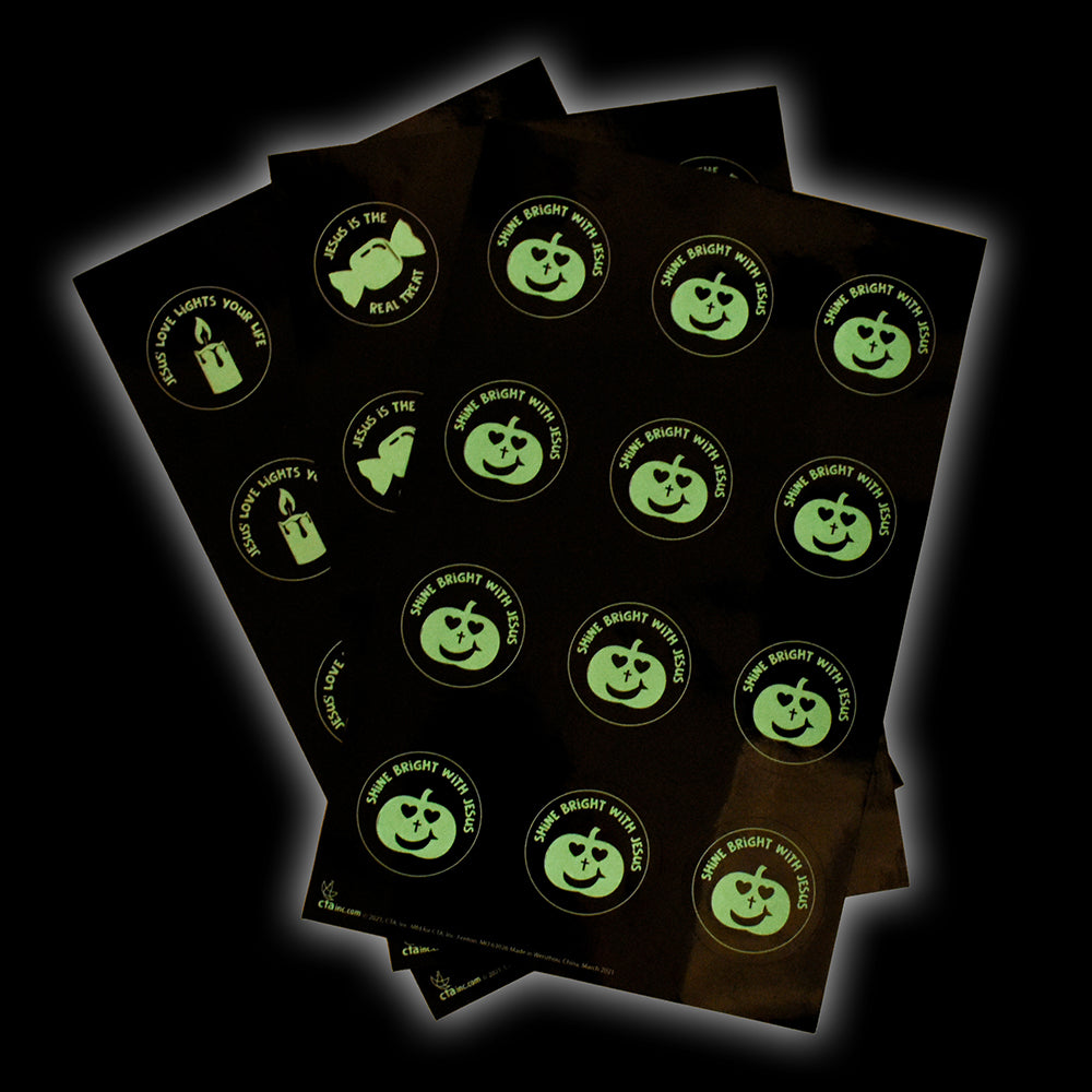 36 Glow-in-the-Dark Pumpkin Stickers