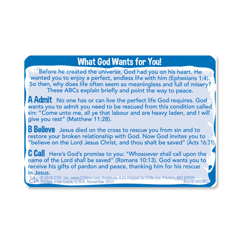 Gospel Story by Colors back of card 