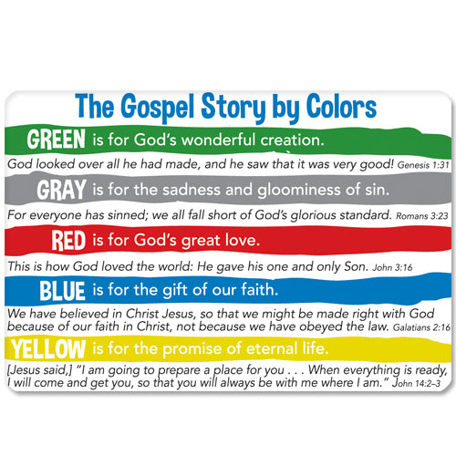  Silicone Bracelet & Card - Gospel Story by Colors