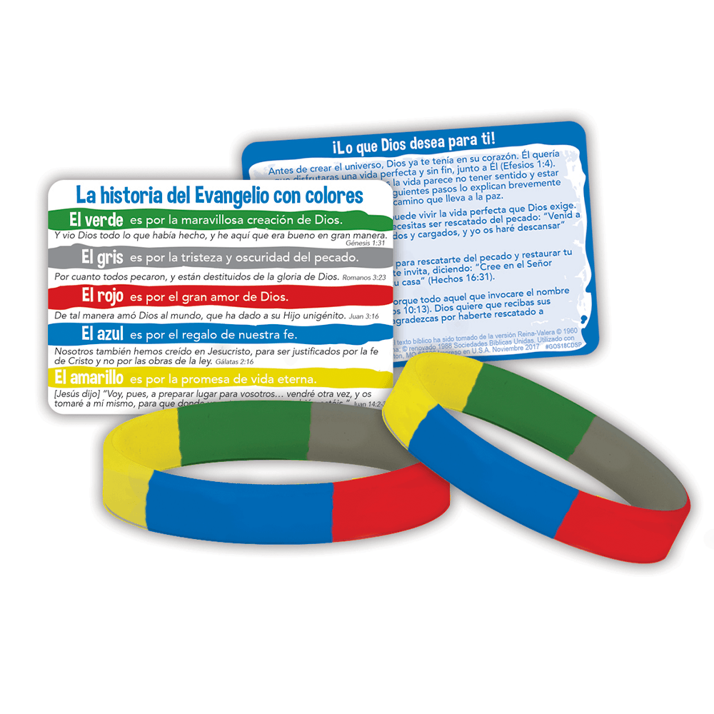 Silicone Spanish Bracelet & Card - Gospel Story by Colors