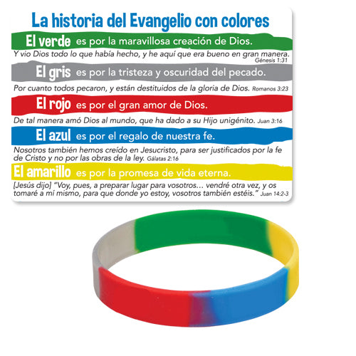 Silicone Bracelet & Card (SPANISH) - Gospel Story by Colors 