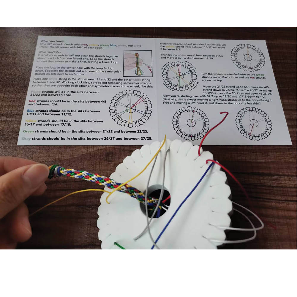 Gospel Story by Colors Bracelet Weaving Kit being made