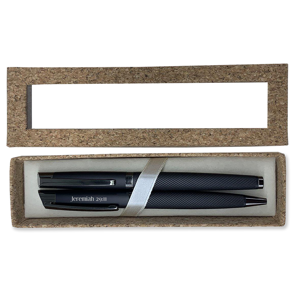 Sleek Black Metal Pen Set