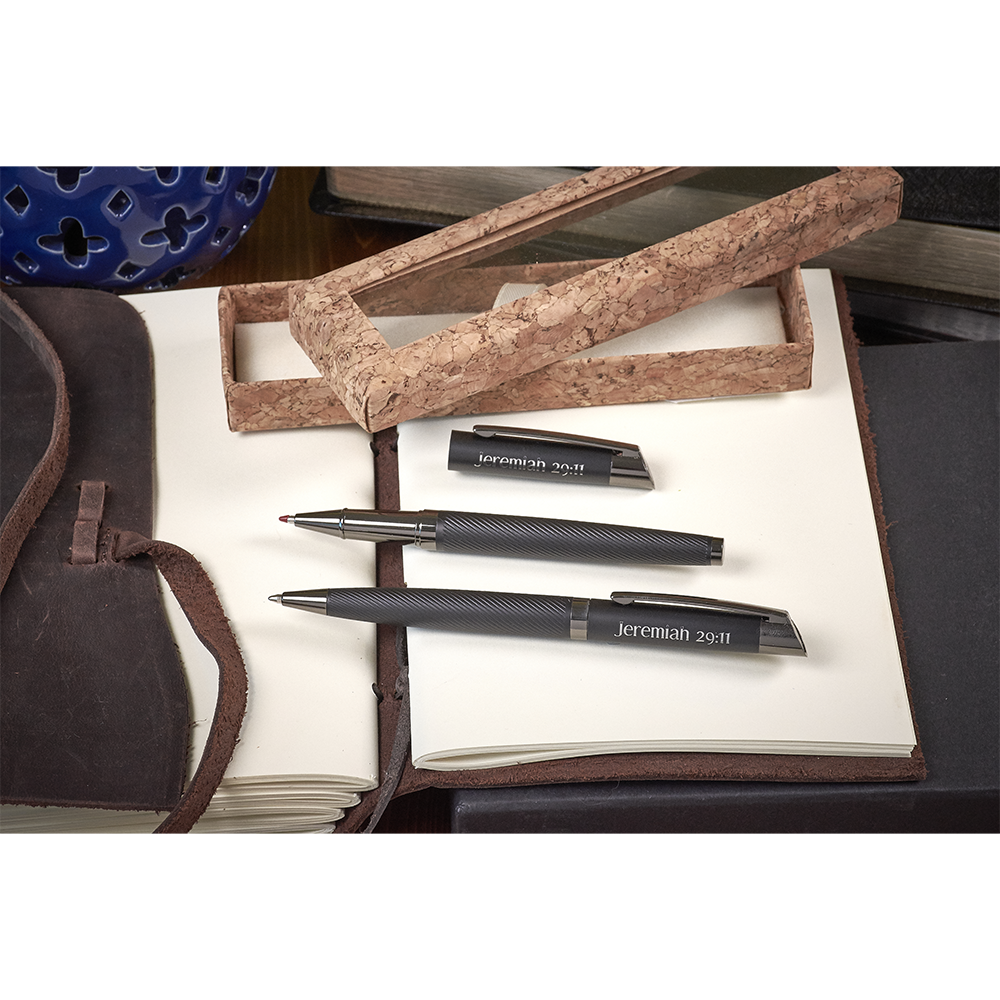 Sleek Black Metal Pen Set