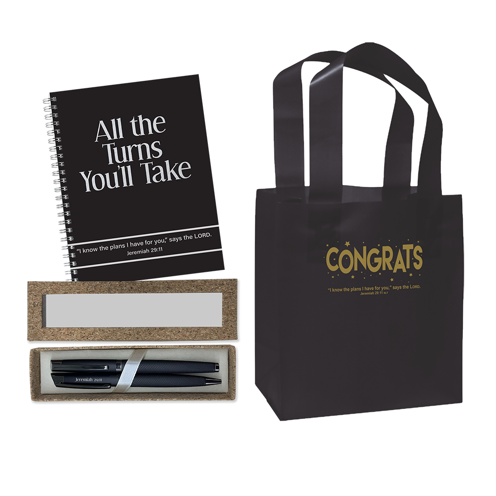 Inspirational Journal & Matte Black Pens Set