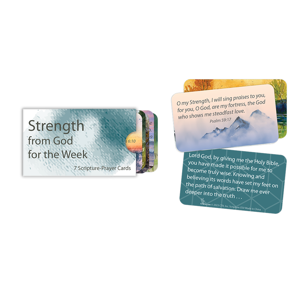 7 Scripture Prayer Cards in Sleeve - Strength from God
