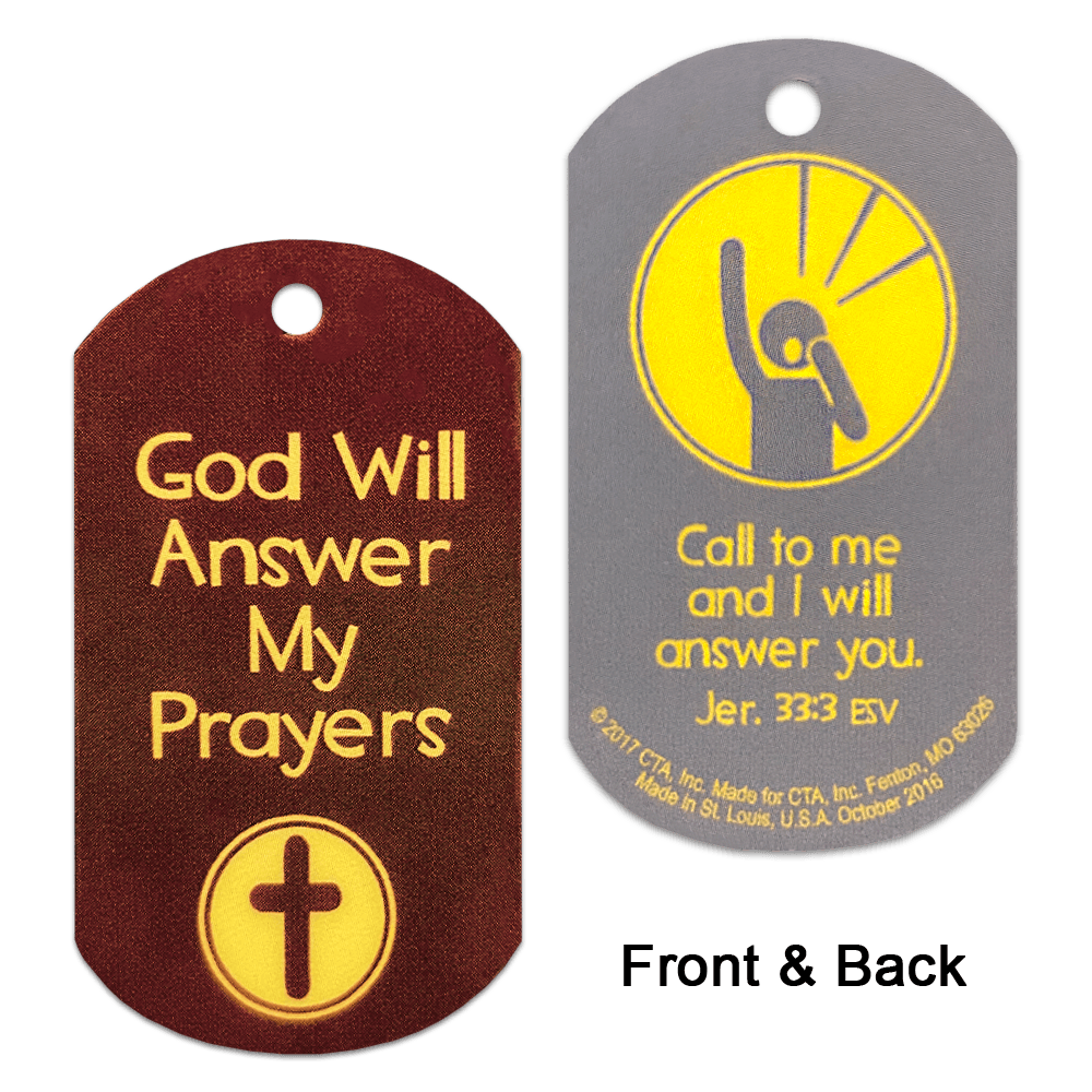 God Will Answer My Prayers Dog Tags (1 Sheet of 6)