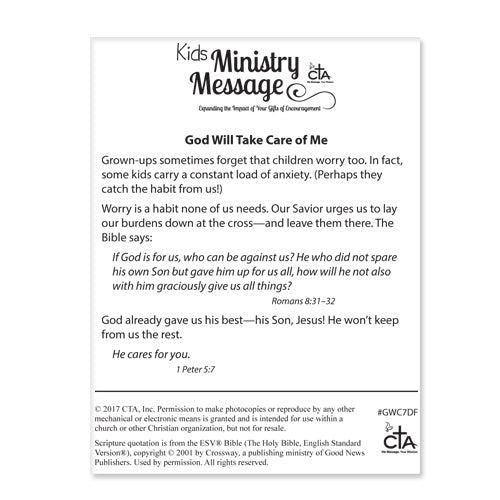 God Will Take Care of Me Dog Tags Ministry Message-DOWNLOADABLE