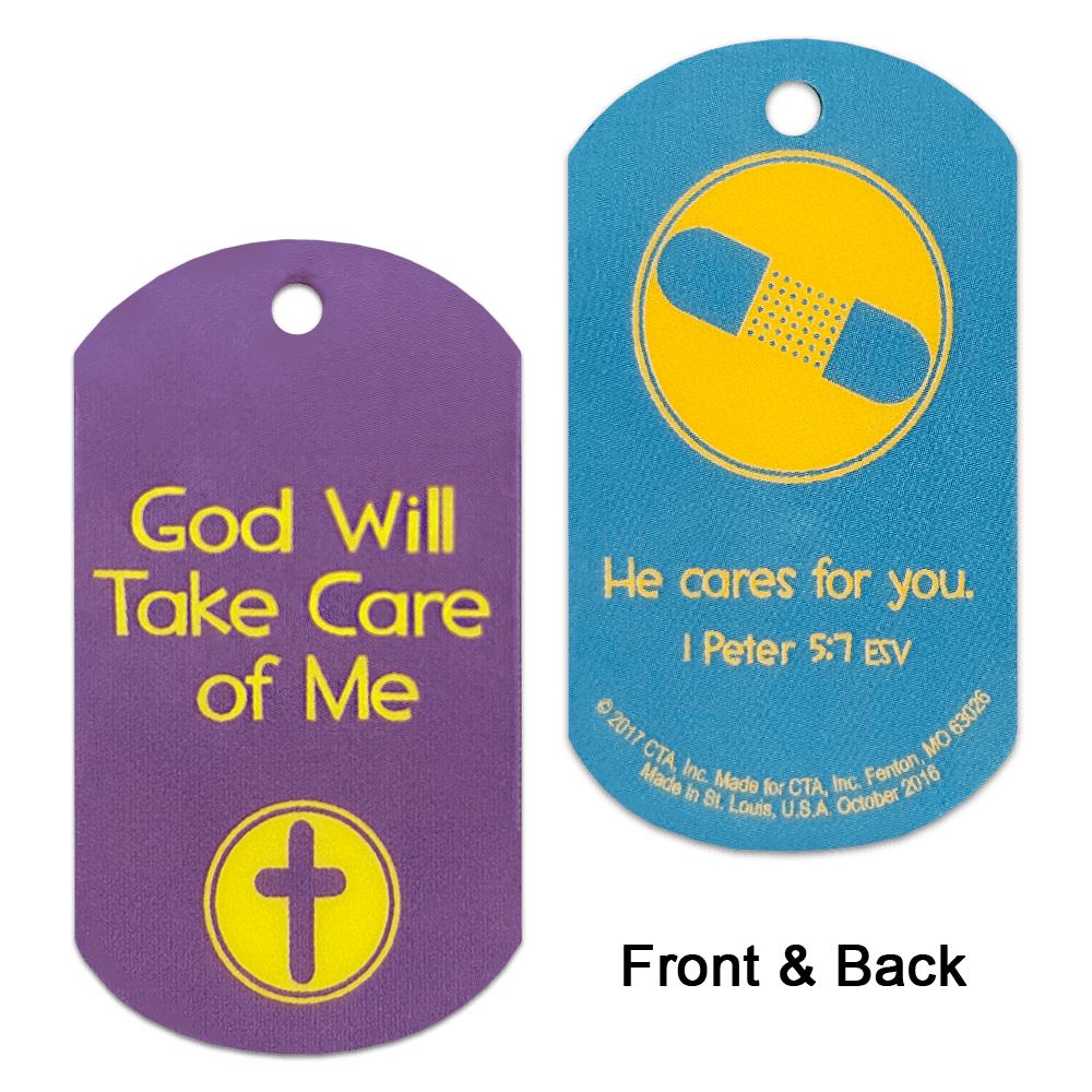 God Will Take Care of Me Dog Tags (1 Sheet of 6)