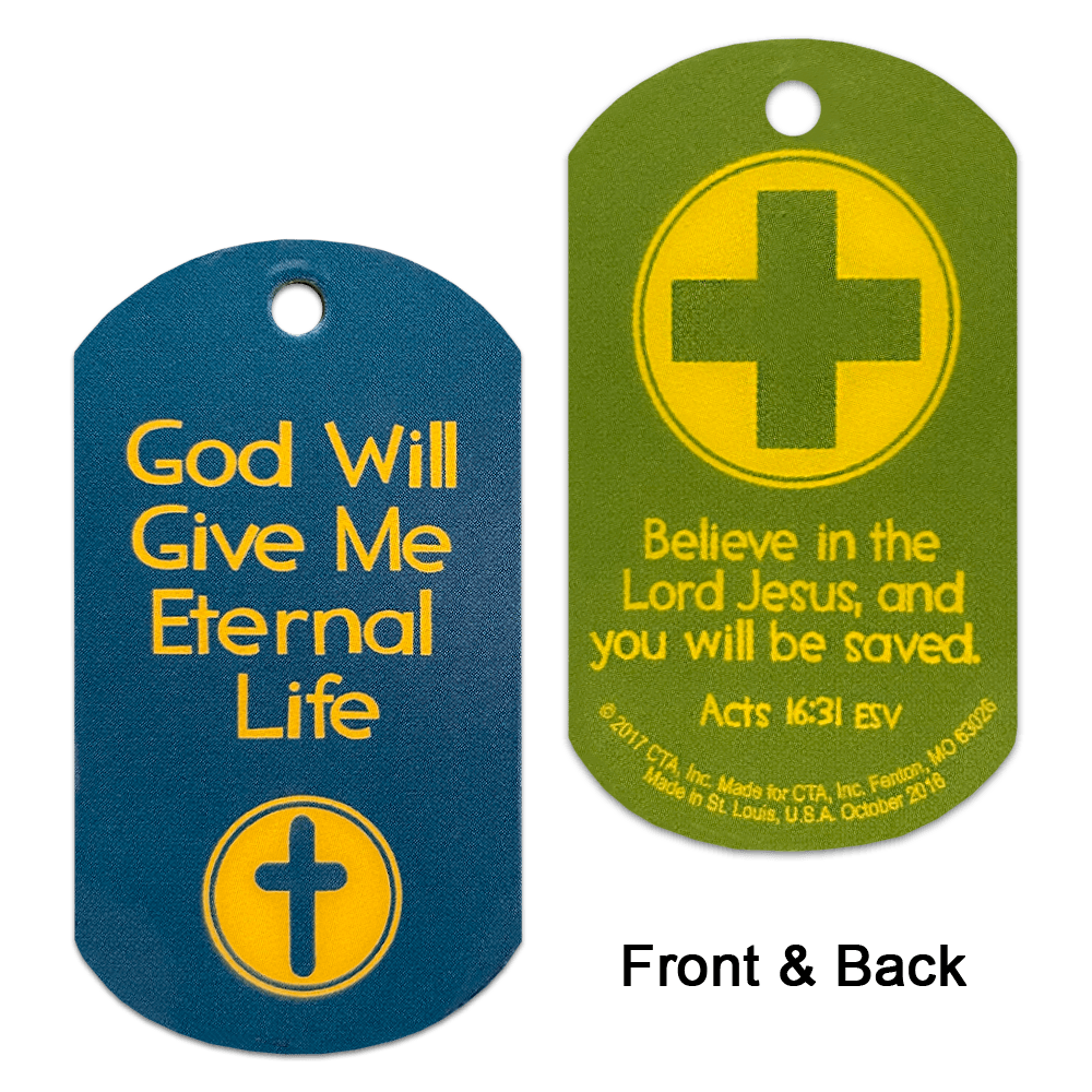 God Will Give Me Eternal Life Dog Tags (1 Sheet of 6)