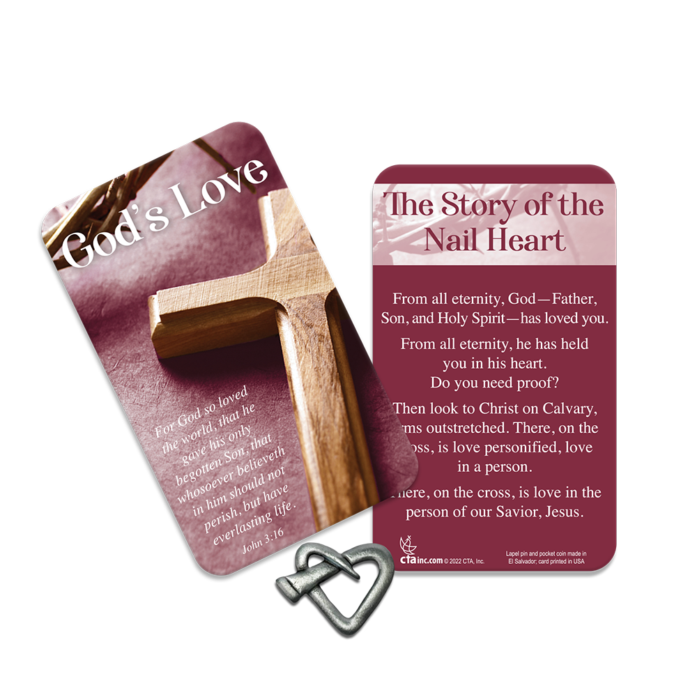 Nail Heart Pocket Piece with Inspirational Card