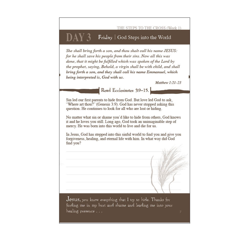 Day 3 of King James Version In His Steps Lenten Prayer Journal