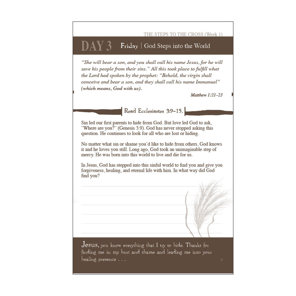 Day 3 of In His Steps Lenten Prayer Journal