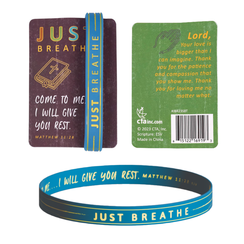 Just Breathe Silicone Bracelet & Card for Youth Ministry