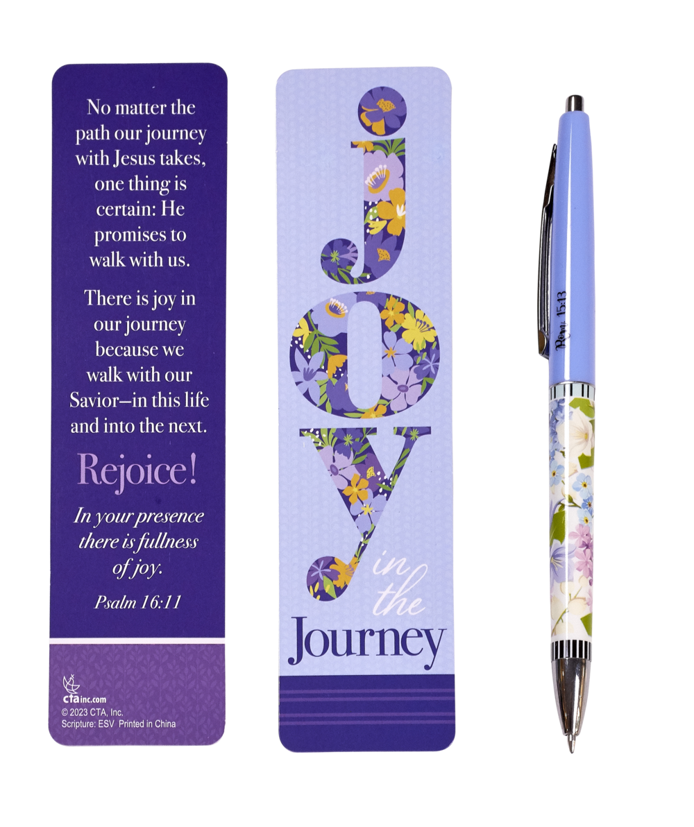 Joy in the Journey Christian bookmark and pen set