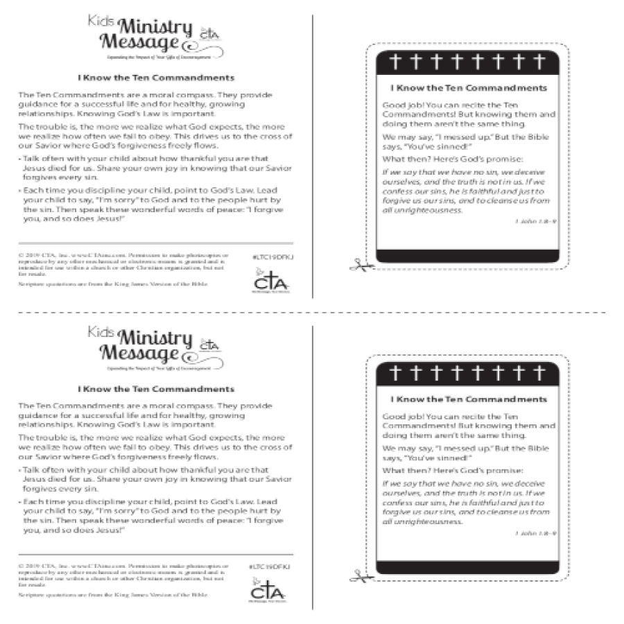 My Faith Story I Know the Ten Commandments Ministry Message Downloadable