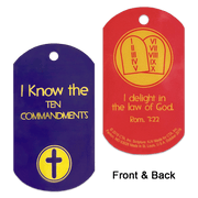 Set of 6 laminated Truth Tags measures 1" x 2"-KJV (tag has 1/8" diam. hole for chain). 615122-15865-4
