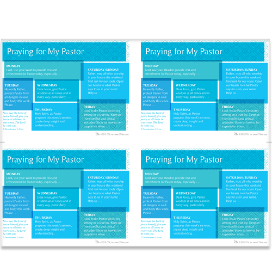 Pastor Appreciation Prayer Cards