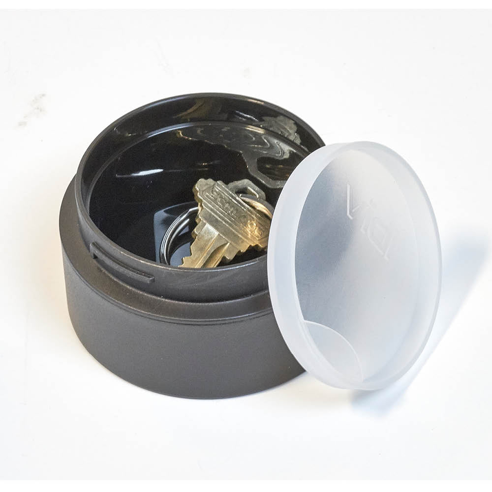 Deluxe Insulated Water Bottle with Base removed and keys stashed in the container