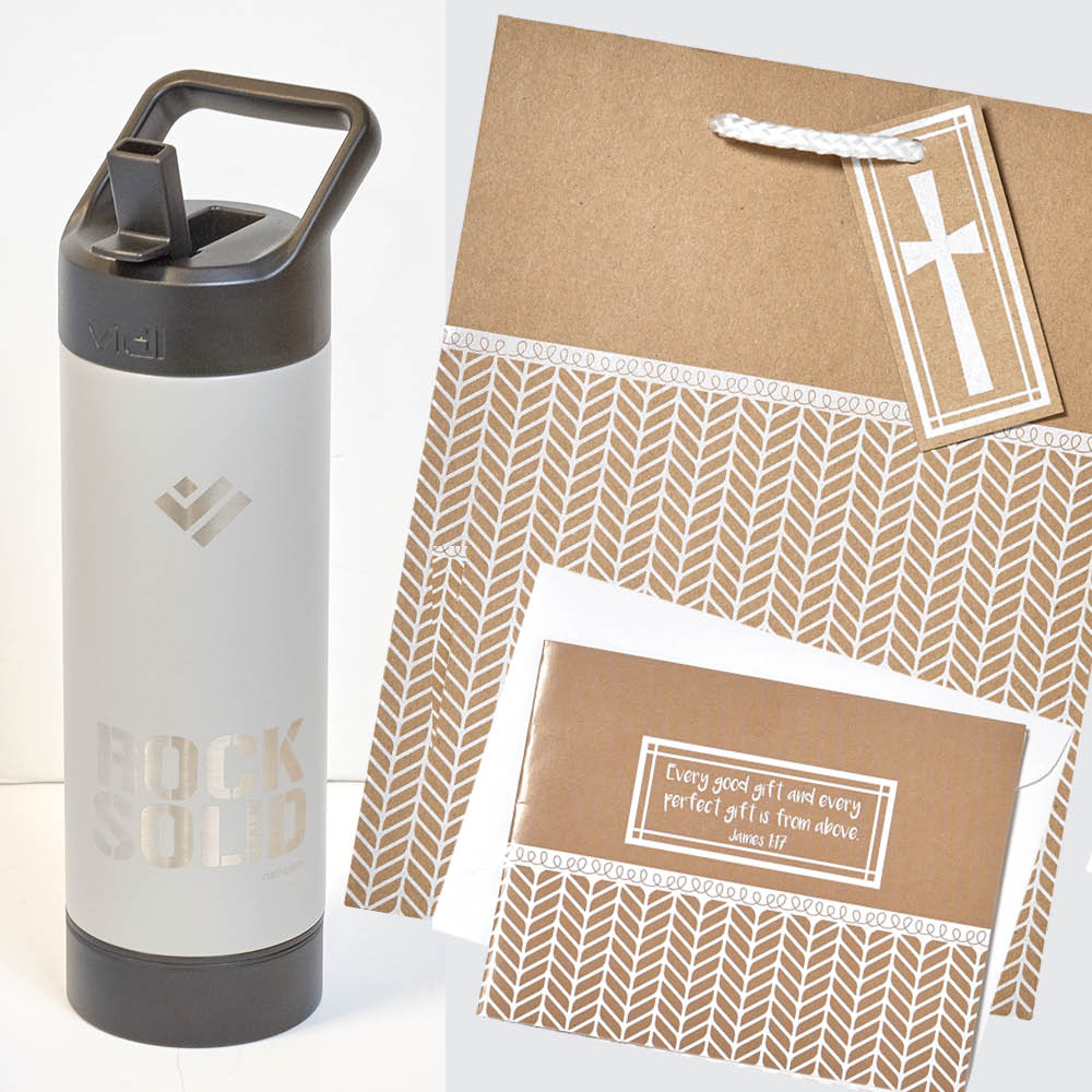 Deluxe Engraved Water Bottle - Black Bottom with FREE Gift Bag