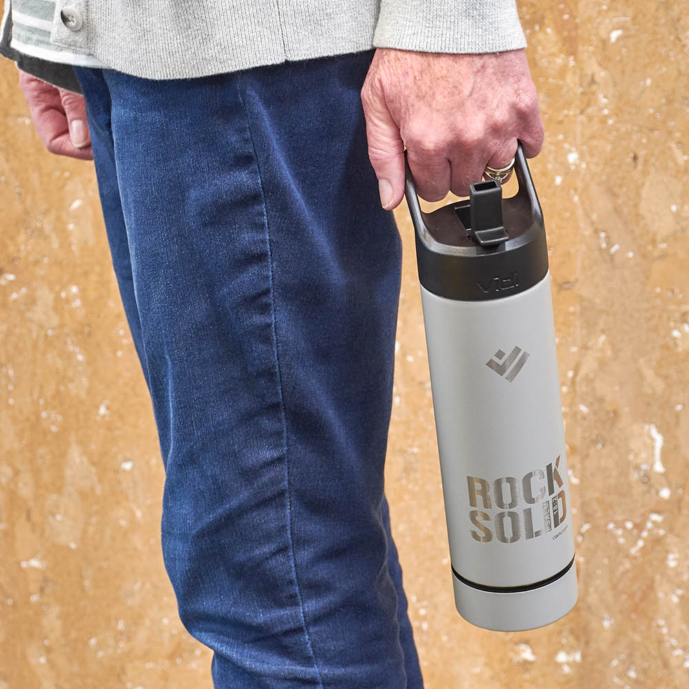 Deluxe Engraved Water Bottle - Grey Bottom with FREE Gift Bag