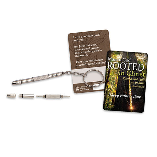 4-in-1 Micro Screwdriver Key Chain DAD - Man of God: Rooted in Christ