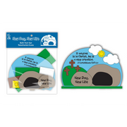 3D foam activity kit for kids with 10 foam pieces and a base to create a stand-up scene measuring 4" x 6".
615122-16576-8