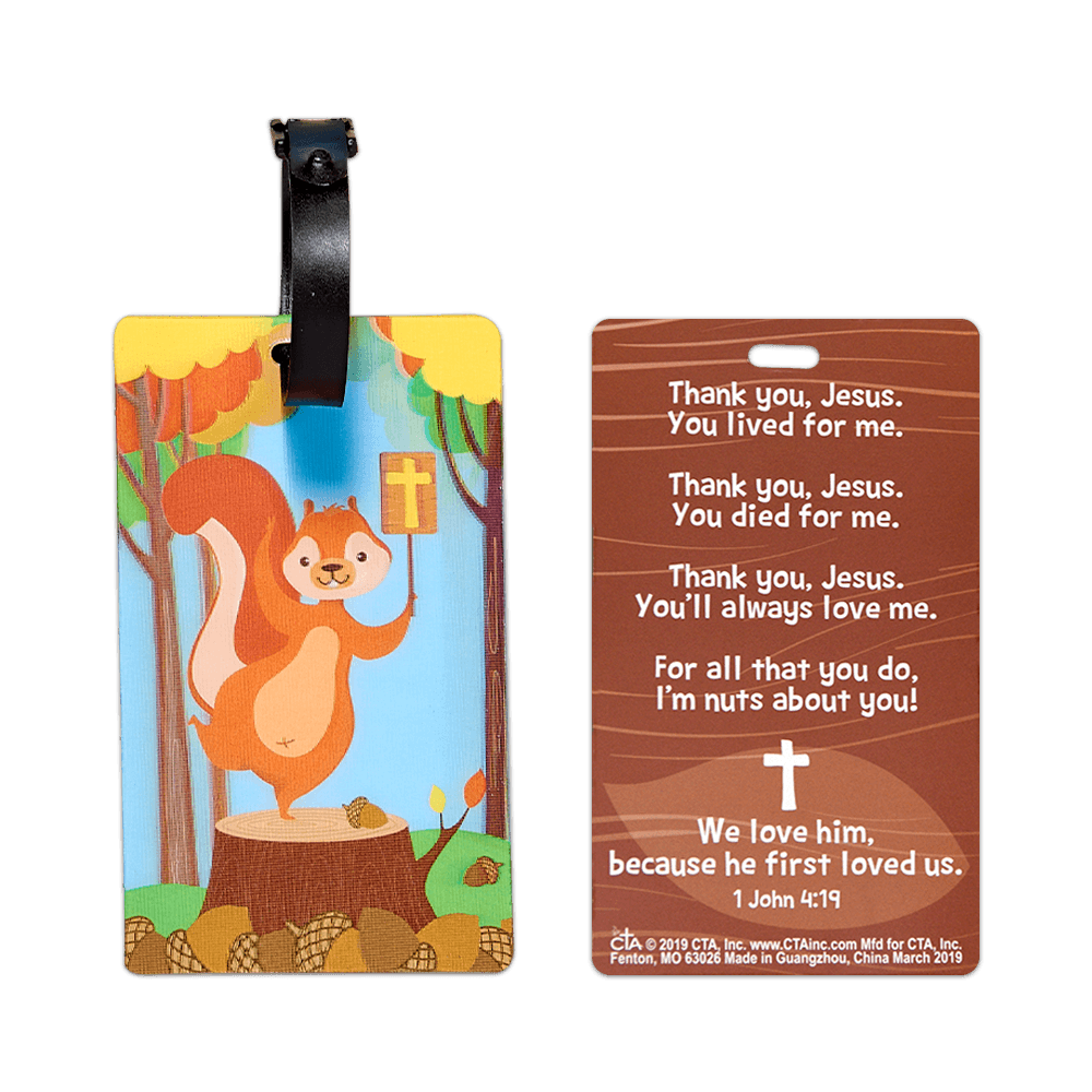3D Squirrel Backpack Tag - Nuts About Me