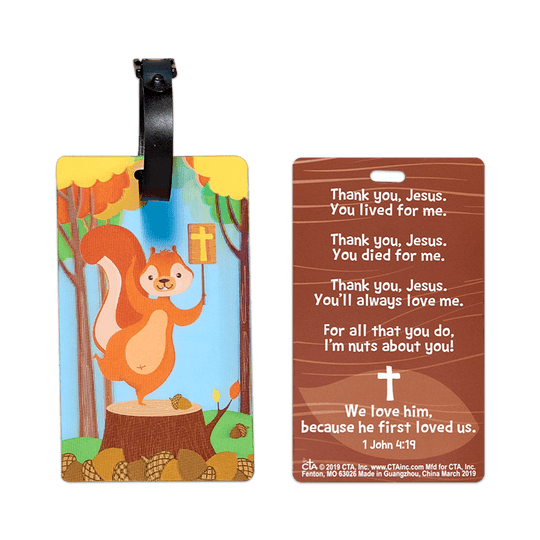 3D Squirrel Backpack Tag - Nuts About Me