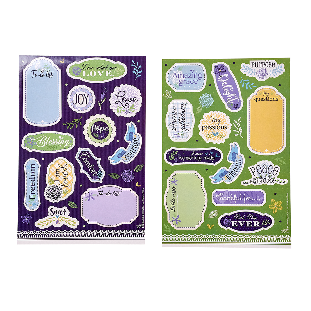 48 Repositionable Bible Journaling Stickers - KJV - Live with Joy