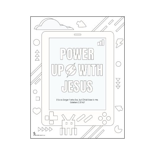 Coloring Page - Power Up with Jesus