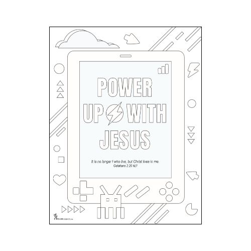 Coloring Page - Power Up with Jesus