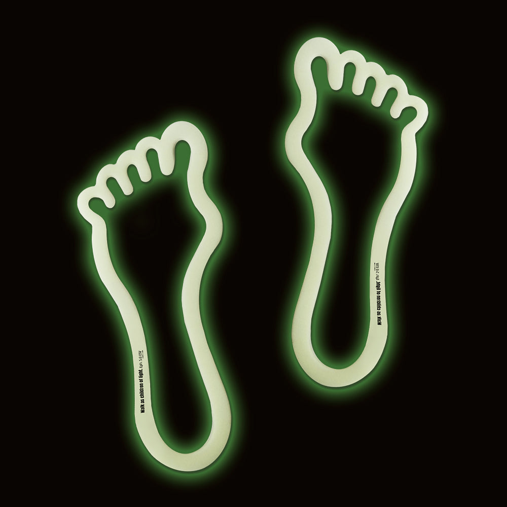 Nylon Footprints that Glow in the Dark with Bible Verses