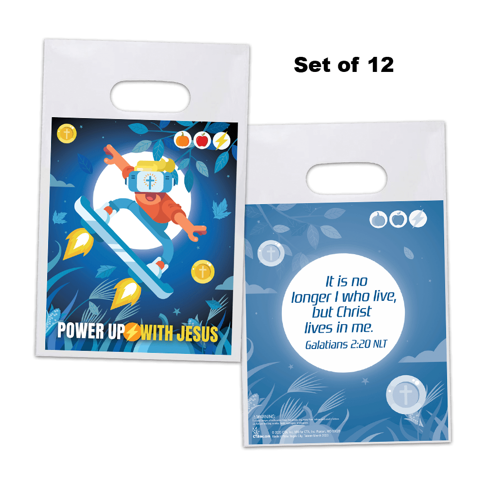 Goodie Bags (Set of 12) - Power Up with Jesus