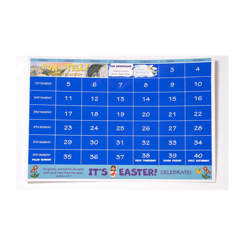 Easter Count Up Activity Calendar - Run and Tell!