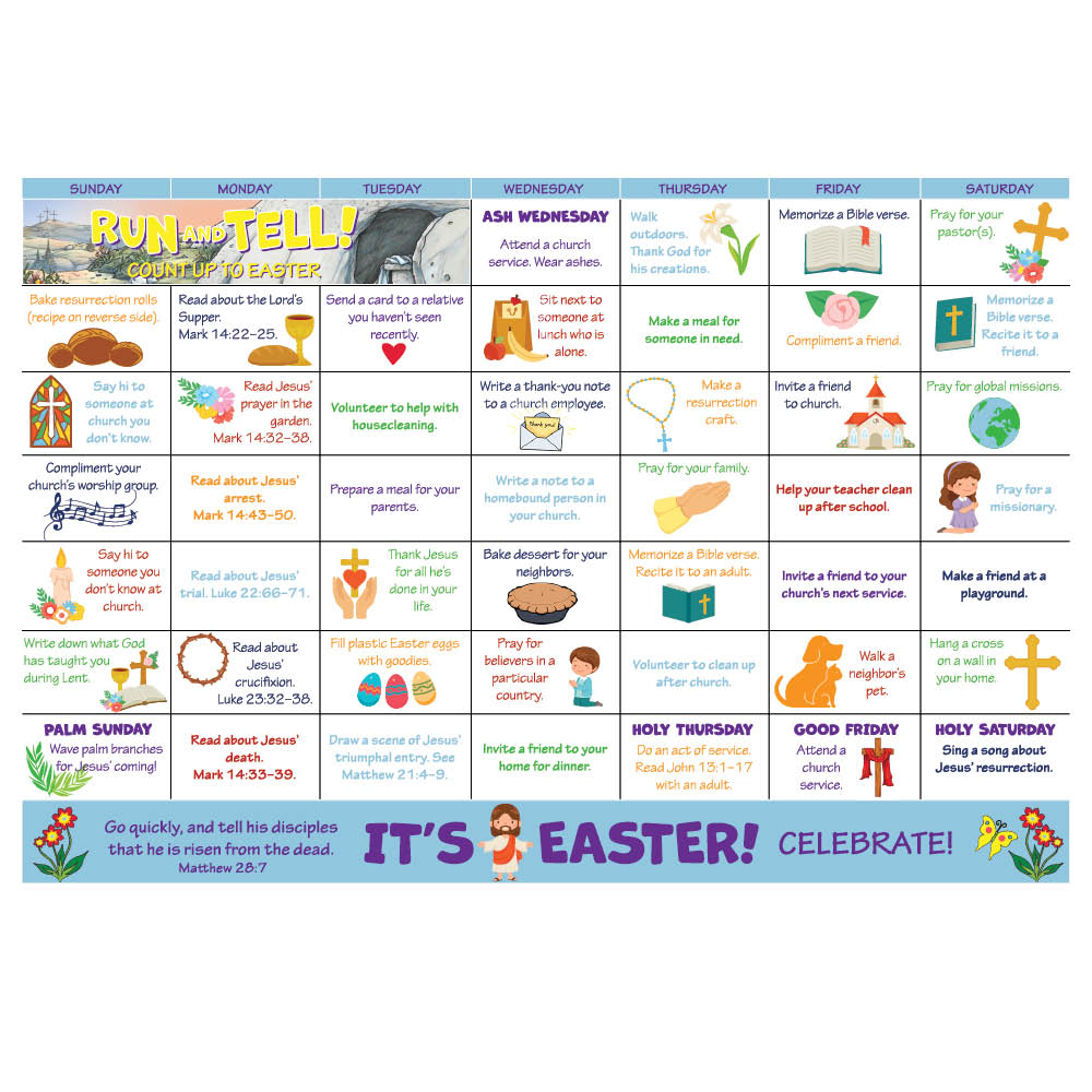 Easter Count Up Activity Calendar - Run and Tell!