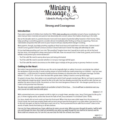 Ministry Message - Strong & Courageous 