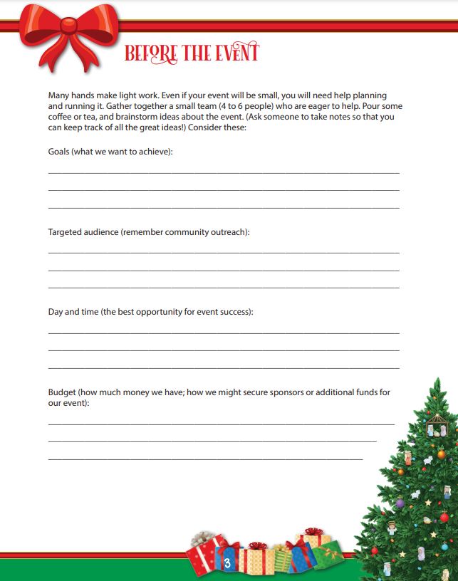 inside page of The Story of the Christmas Tree Digital Event Guide