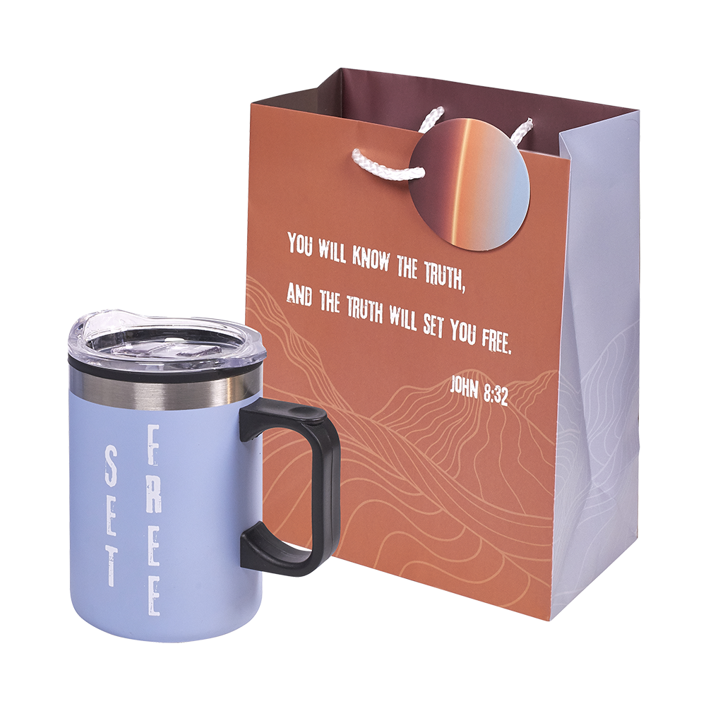 Set Free Insulated Mug with Gift Bag & Tag