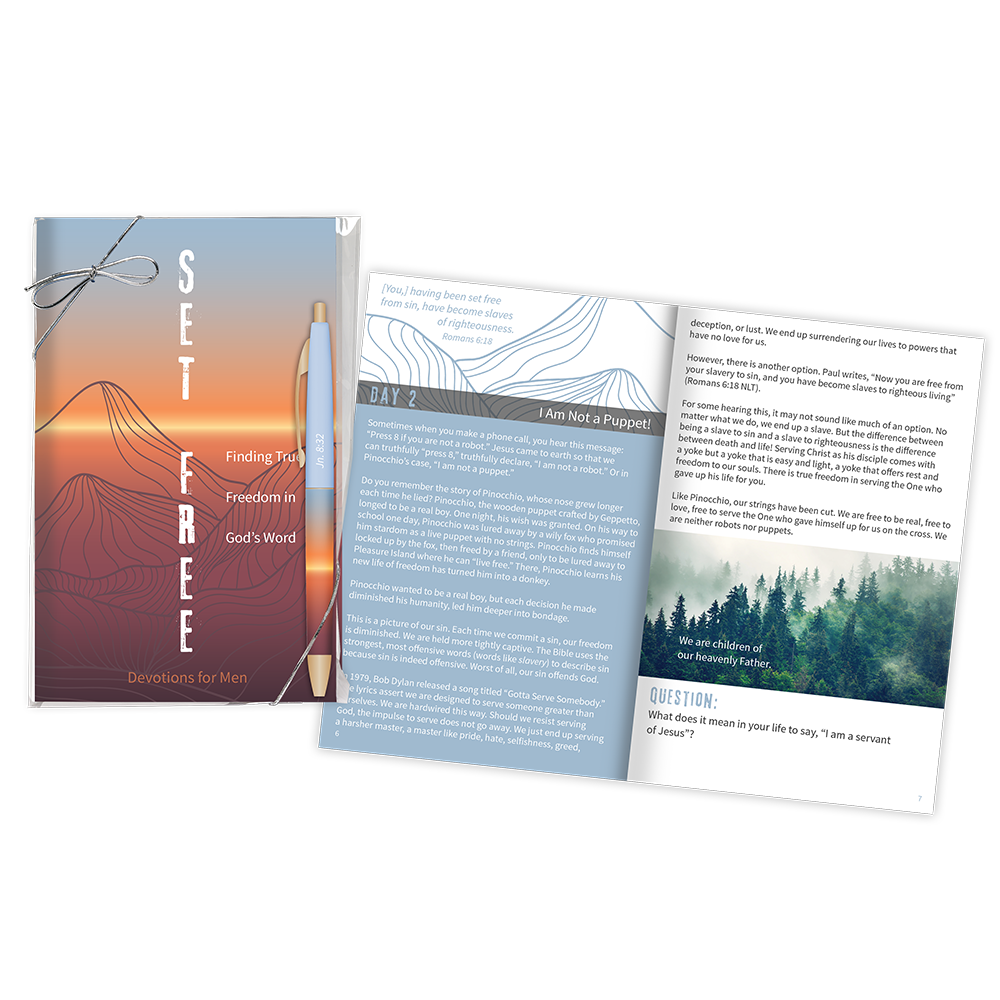 Set Free Devotions for men & Pen set