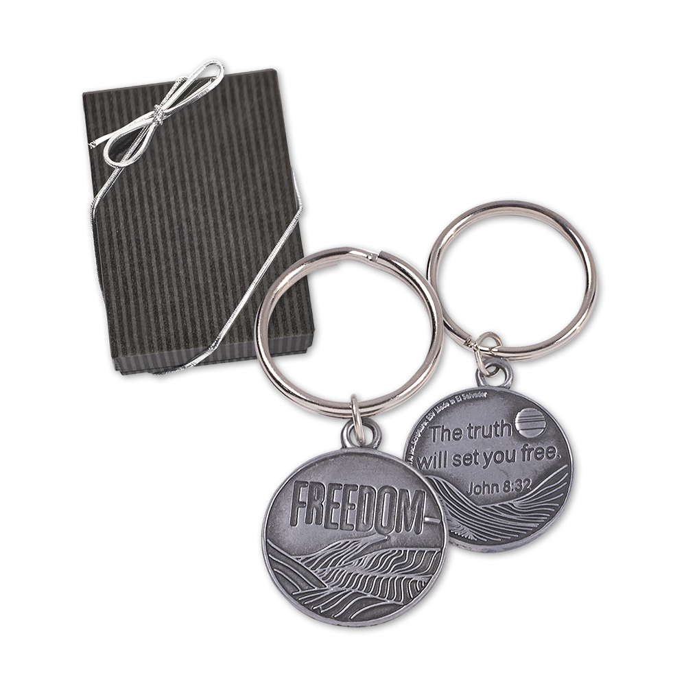 Pewter-Like Key Chain in Gift Box- Set Free