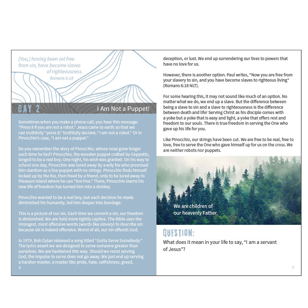 Day 2 of Set Free Devotion Book for Men