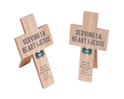 CLOSEOUT - 6" Inspirational Desk Cross - Serving with a Heart like Jesus