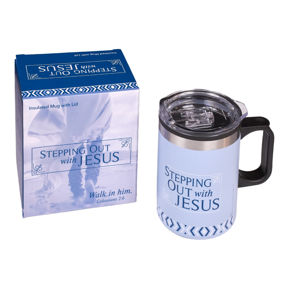 Insulated Coffee Mug with Gift Box - Stepping Out with Jesus