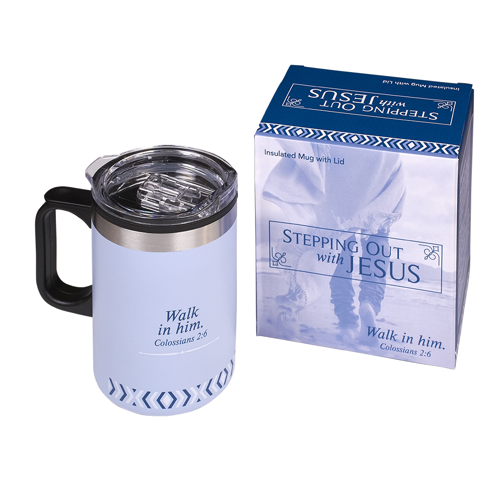 Insulated Coffee Mug with Gift Box - Stepping Out with Jesus