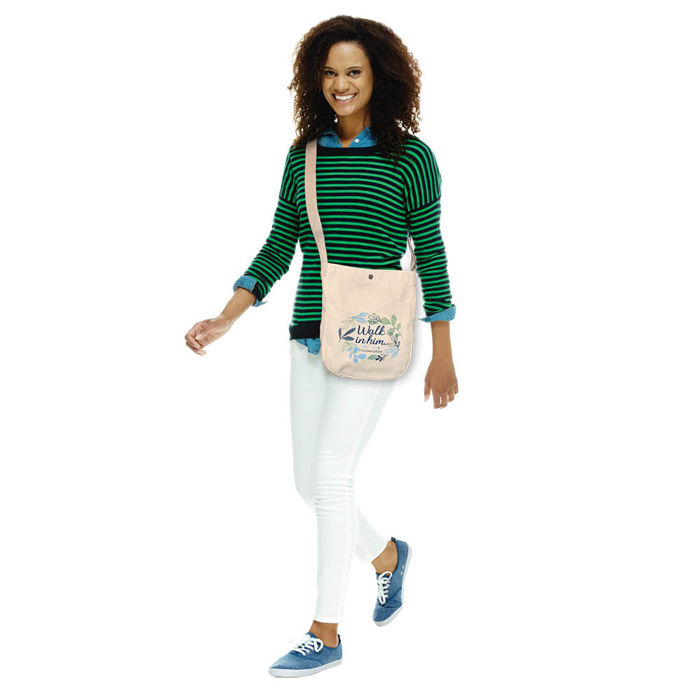 Canvas Crossbody Bag - Stepping Out with Jesus